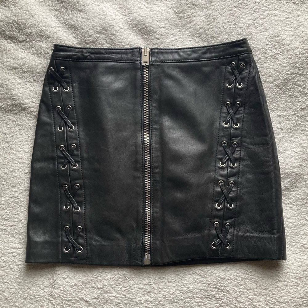 The Kooples 100% Leather Miniskirt Size 34